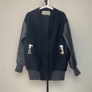SOLD 🛑 Tsumori Chisato Wool Leather Teeth bomber